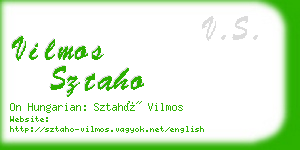 vilmos sztaho business card